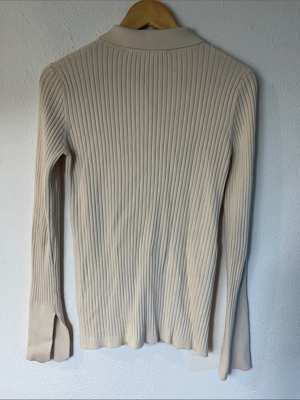 Live The Process Soft Cream Ribbed Button Cardigan - Picture 4 of 4